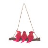 Transpac Foam 10 in. Multicolor Christmas Sisal Perched Cardinals Hanging - image 3 of 4