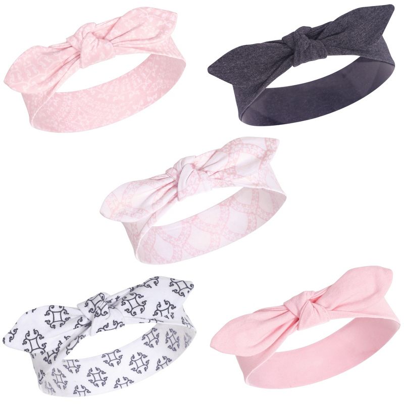 Yoga Sprout Baby and Toddler Girl Cotton Headbands 5pk, Scroll, 0-24 Months, 1 of 2