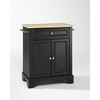HomeStock  Lafayette Wood Top Small Portable Rolling Kitchen Island Storage Cart, Microwave Stand, Black - 2 of 4