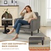 Mid Century Accent Chair for Living Room, Modern Reading Chair for Bedroom,Linen Fabric Upholstered Armchair,Comfy Single Sofa Side Chair - 4 of 4