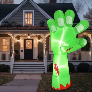 Joyfy 9 FT Long Halloween Inflatables Outdoor Decoration, Giant Zombie Arm Inflatable with Built-in LEDs for Halloween Yard Lawn Garden Decoration - 1 of 4