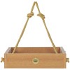Bird Choice Small Modern Farmhouse Hanging Platform Tray Bird Feeder 2.5" Natural Teak Brown - 2 of 4