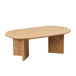 OUTSUPPLY Coffee Table, Modern MDF Pedestal Table for Small Spaces, Apartment Living Room & Bedroom, Easy Assembly - 1 of 4
