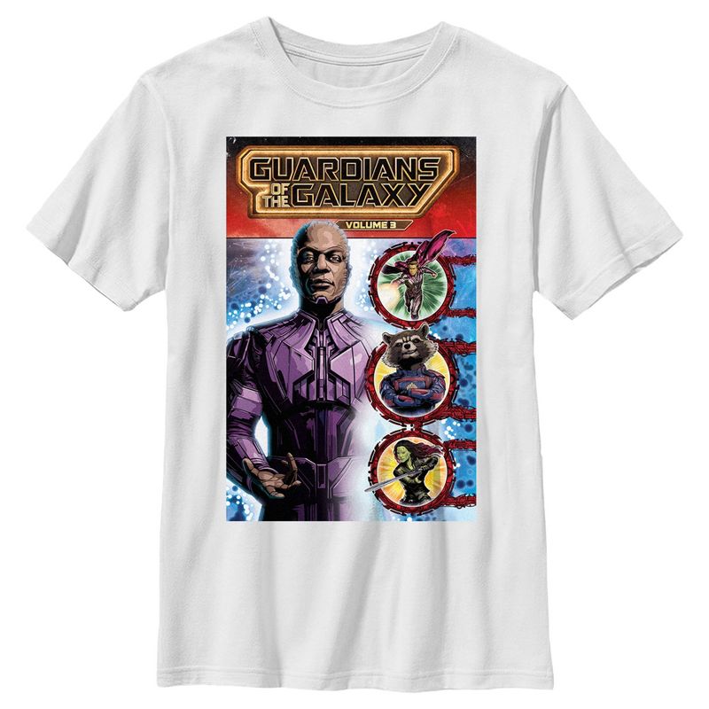 Boy's Guardians of the Galaxy Vol. 3 High Evolutionary Comic Book Poster T-Shirt, 1 of 5