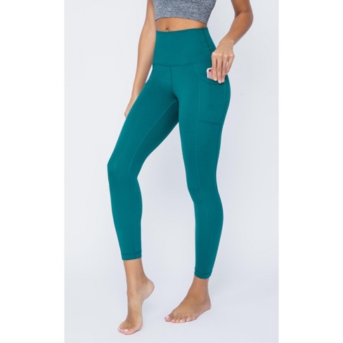 Yogalicious Womens Lux Elastic Free High Waist Side Pocket 7/8 Ankle Legging  - Pacific - Large : Target