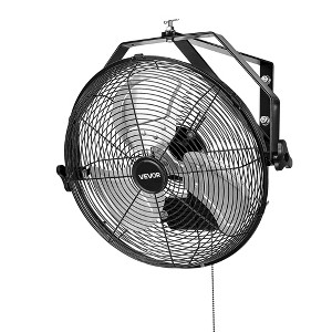 VEVOR 14 Inch Industrial Wall Mount Fan, High Velocity 2473 CFM Outdoor Fan with 3 Speeds, Waterproof IP44 Garage Wall Fan with Aluminum Blades,Black - 1 of 4
