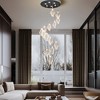 Modern 78 in. 14-Light Integrated LED Crystal Staircase Chandelier - 3 of 4