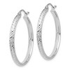 Black Bow Jewelry 2.8mm, 14k White Gold Diamond-cut Hoops, 30mm (1 1/8 Inch) - 2 of 4