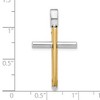 Black Bow Jewelry 14k Two Tone Gold, Polished Hollow Cross Pendant, 18 x 32mm - 4 of 4