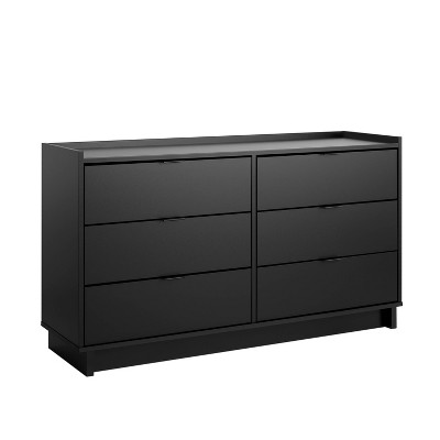 Simply Modern Black 6-Drawer Double Dresser with Soft Close