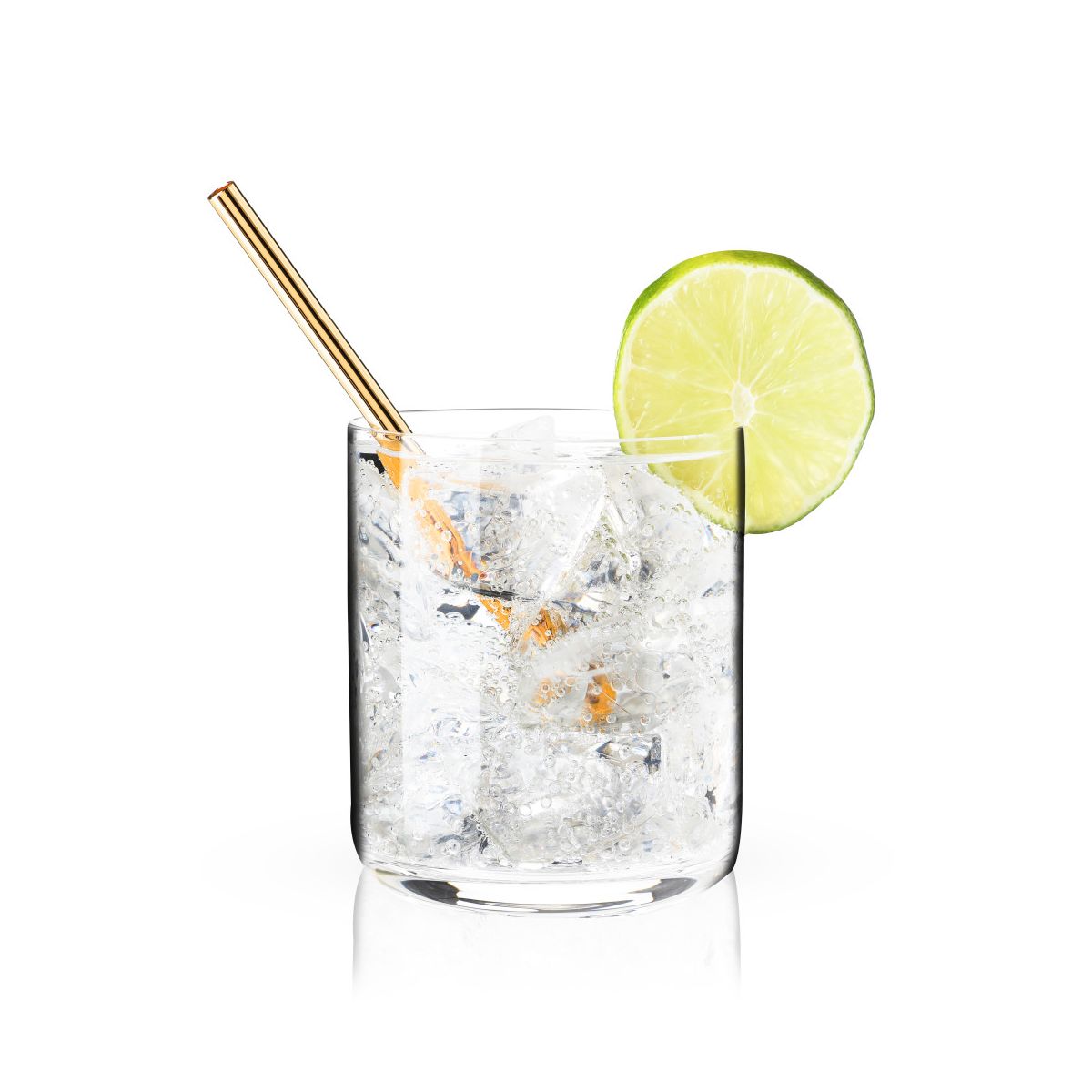 Viski Set of 6 Gold Stainless Steel Straws, 5” Reusable Short Metal Straws for Lowball Glasses, Anniversary, Home Bar Tools, Gifts for Cocktail Lovers - thumbnail 5