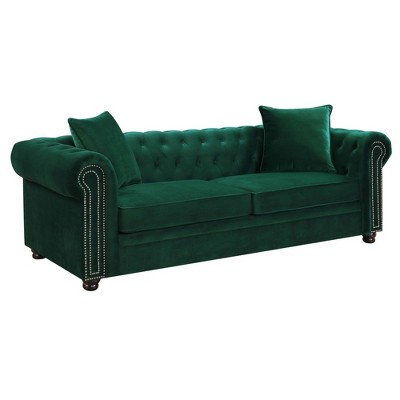 Gramercy Tufted Sofa Emerald - Picket House Furnishings