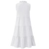 Girls' Sleeveless Tiered Dress Swing Midi Dress Ruffle Mock Neck Tie Front Dress A-Line Dress - Pink, 7-8 Years - 2 of 4