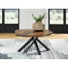 Haileeton Coffee Table Black/Gray/Brown/Beige - Signature Design by Ashley: Contemporary Pedestal Base, Acacia Top - 2 of 4