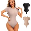 Sol Living Women's Bodysuit Seamless Casual Going Out Top Shirt Breathable Tops Tummy Control Shapewear Stretchy Basic Body Suits T Shirt Crew Neck - 2 of 4