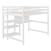 Full Size Wooden Loft Bed with Shelves, Desk and Writing Board - 3 of 4