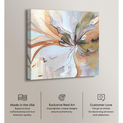Golden Aesthetic Boho Abstract Canvas Wall Art, 24" x 24"
