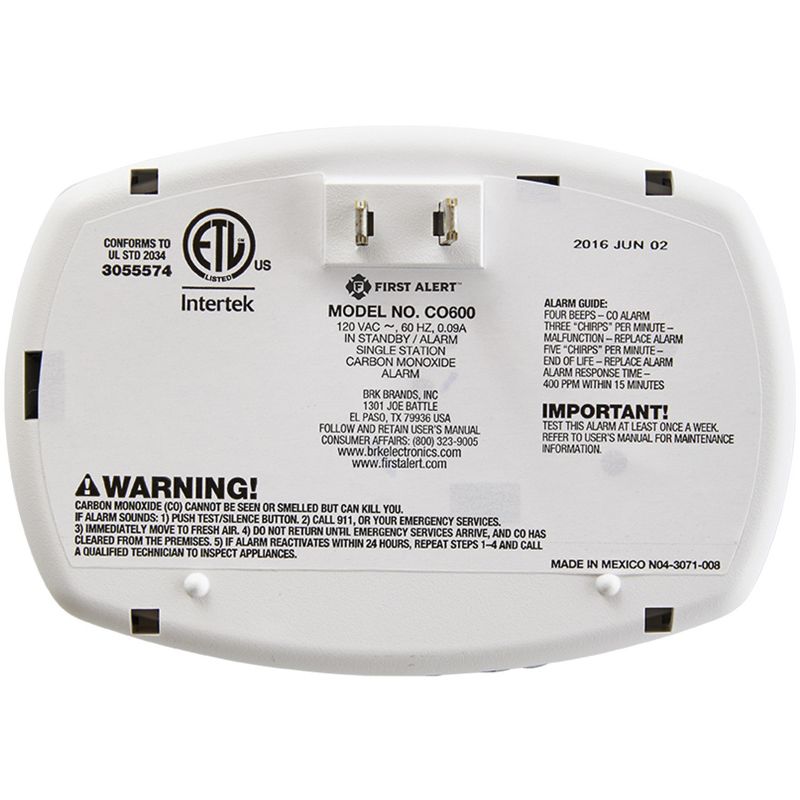 First Alert® Plug-in Carbon Monoxide Alarm, 3 of 6