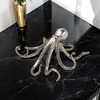 HomeRoots 12" Antiqued Silver Resin Octopus Tabletop Sculpture - 2 of 4