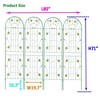 4 Pack Metal Garden Trellis 71" x 19.7" Rustproof Trellis for Climbing Plants Outdoor Flower Support, Green - 4 of 4