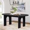 7-Pcs Modern Dining Set For 6,Black Oval Dining Table & Armless Dining Chair with Metal Leg Upholstered Kitchen Chair for Dining Room-Tanpinhause - 3 of 4