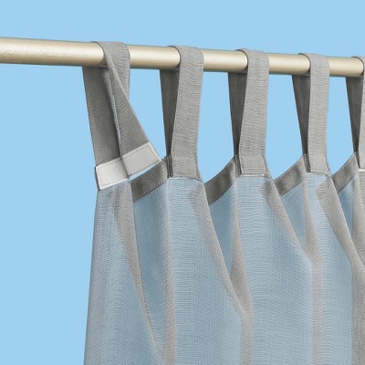 Gray Sheer Polyester Tab Top Curtain Panel 50" x 108"