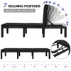 Tangkula Adjustable Rattan Patio Chaise Lounge Chair Couch w/ Black & Turquoise Cushion - 3 of 4