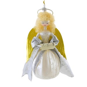 Italian Ornaments 5.5 Inch Heavenly Melody In Silver Christmas Angel Ornament Tree Ornaments - 1 of 3