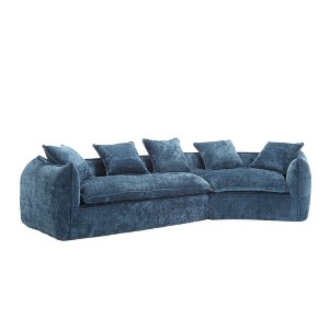 NicBex Modular Sectional Sofa,U-Shaped Chenille Couch with 5 Pillows for Living Room,Apartment,Office,No Assembly Require,Blue - 1 of 4