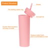 Unique Bargains Skinny Tumbler with Lids and Straws 16 OZ - 3 of 4