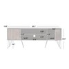 Buylateral Vintage Living 2 Door TV Stand for TVs up to 55" Black/Walnut: Mid-Century Modern, Cable Management - 4 of 4