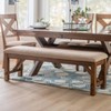 60" Jackson Traditional Wood Upholstered Tan Seat Bench Dark Hazelnut Brown - Powell - 2 of 4