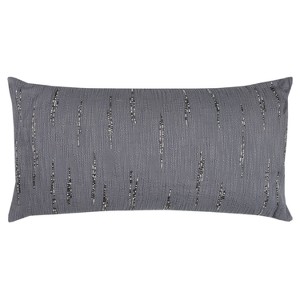 Rizzy Home Textured With Beaded Accents Throw Pillow Gray