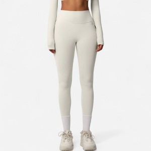 Anna-Kaci Active Women's High Waist Seamless Full-Length Leggings with Compression Fit Stretch Fabric and Minimal Logo Detail - 1 of 4