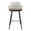 HomeRoots 30" Ivory Brown And Black Boucle Faux Leather And Steel Bar Height Swivel Bar Chair - 4 of 4