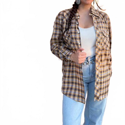 Women's Snowman Patch Flannel - Bling A Gogo