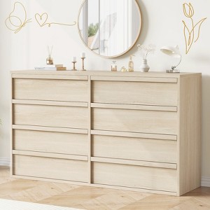 Jojoka Wide Drawer Dresser Organizer for Bedroom, Modern Wooden Chest of Drawers with Large Storage for Entryway Nursery - 1 of 4