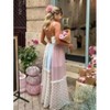 Nmoder  Women Floral Flowy Maxi Dress Long Dress Cute Spaghetti Strap V Neck Low Cut Beach Sundress - 3 of 4