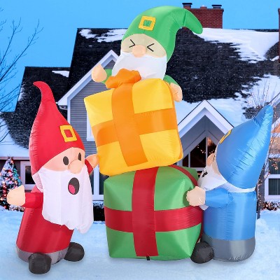 6-Foot Christmas Inflatable Gnomes with LED Lights