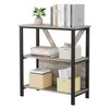 Bookshelf with Adjustable LED Lights - Industrial Rustic Metal Frame Bookcase with Open Shelves, Small Low Book Shelf for Home Office, Bedroom - 4 of 4