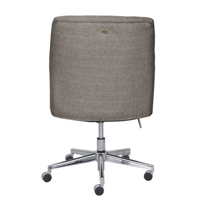 Leighton Medium Gray Fabric Swivel Home Office Chair with Memory Foam
