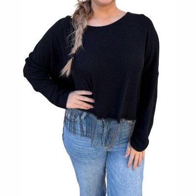 Women's Juniper Metal Fringe Hem Sweater - VOCAL APPAREL