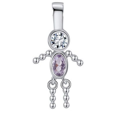 Baby Boy Birthstone Charm for Mom |Girl Birthday Kids for Family Tree Grandma Grandkids Necklace by Ginger Lyne CZ  Sterling Silver