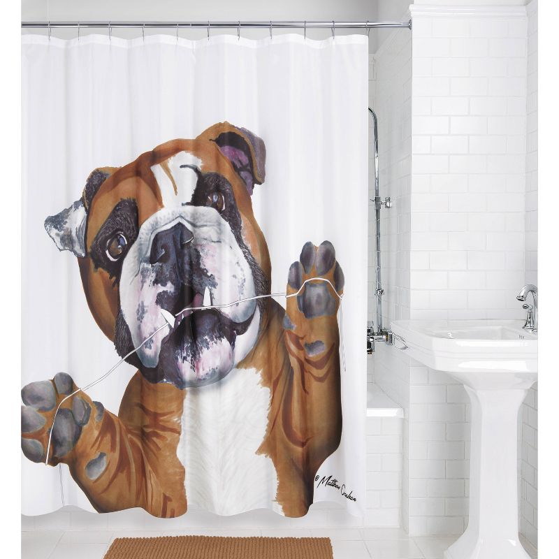 Floss Dog Shower Curtain White/Brown - Allure Home Creations, 3 of 6