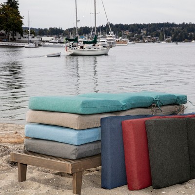 Ocean Blue Recycled Fabric Outdoor Chaise Lounge Cushion