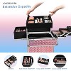 Fmeida Stagiant Rolling Makeup Train Case Large Storage Cosmetic Trolley 4 Tray with Sliding Rail Removable Middle Layer - 3 of 4