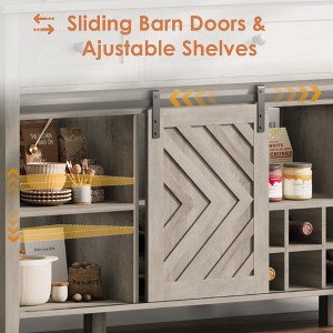 Jojoka Farmhouse Buffet Cabinet with Sliding Barn Door, Rustic Sideboard with 3 Drawer - 1 of 4