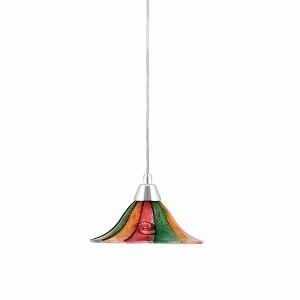 Toltec Lighting Any 1 - Light Pendant in  Chrome with 10" Mardi Gras Shade - 1 of 1