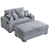 TiramisuBest 71" Plush Corduroy Loveseat Sofa with Square Storage Armrest & USB Port– Beige - 3 of 4