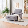KWPZQEB 66" Chaise Lounge Chair Indoor, Oversized Sleeper Chair with Wood Frame & 4-Position Adjustable Backrest, Upholstered Sofa Bed for Living Room - 2 of 4